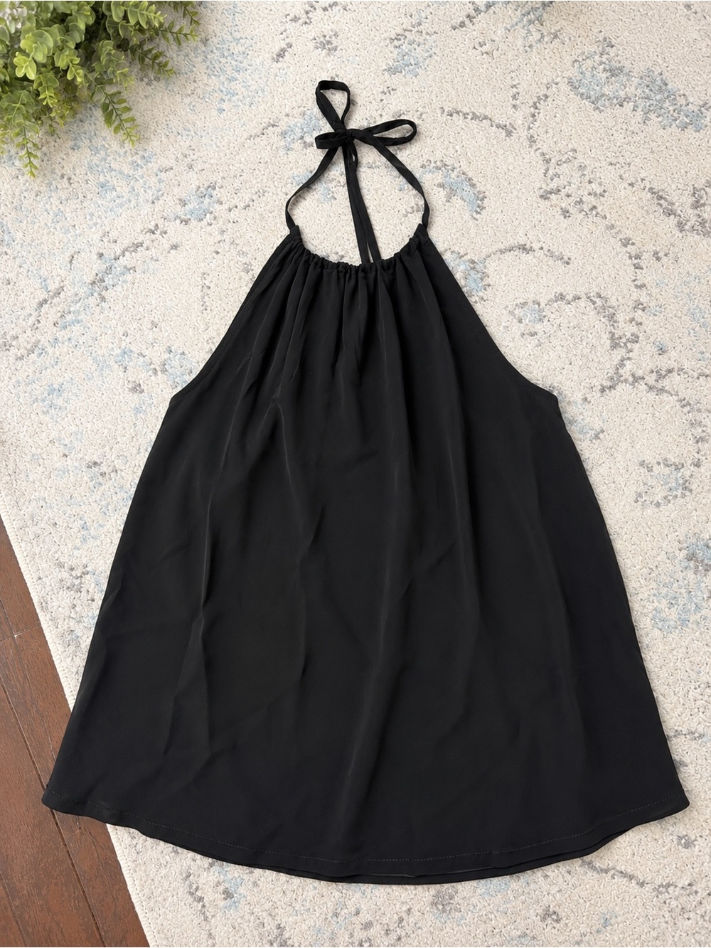 Splendid Black Silk Halter Tie-Neck Top NWT small $138